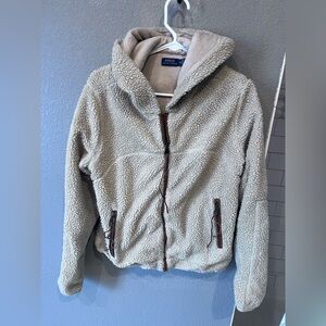 Polo Ralph Lauren women’s medium sheepskin Sherpa full zip teddy bear Jacket